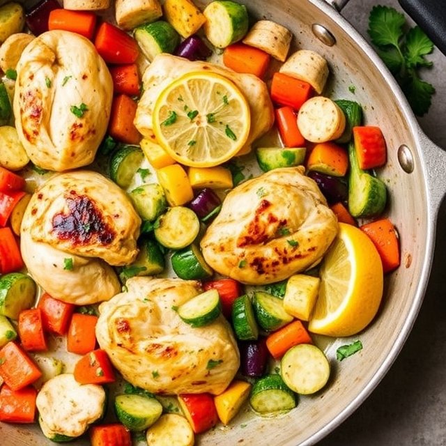 1. One-Pan Lemon Garlic Chicken and Vegetables