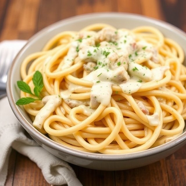 Whole-Wheat Pasta with Alfredo Sauce