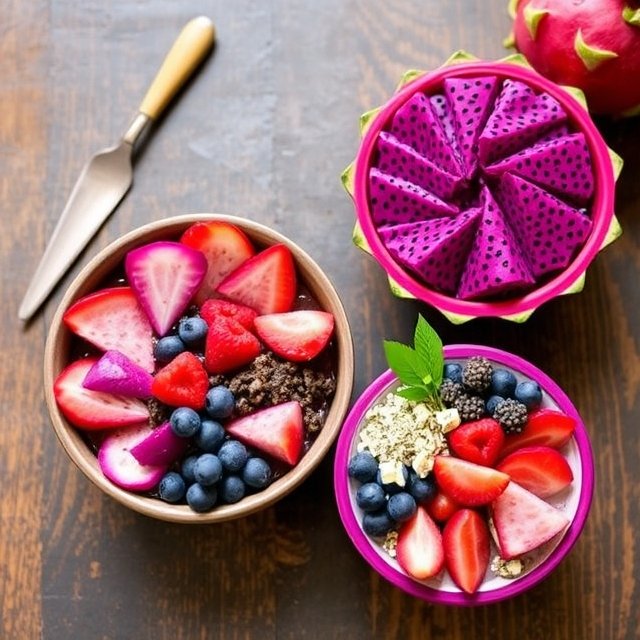 Acai and Dragon Fruit Bowls