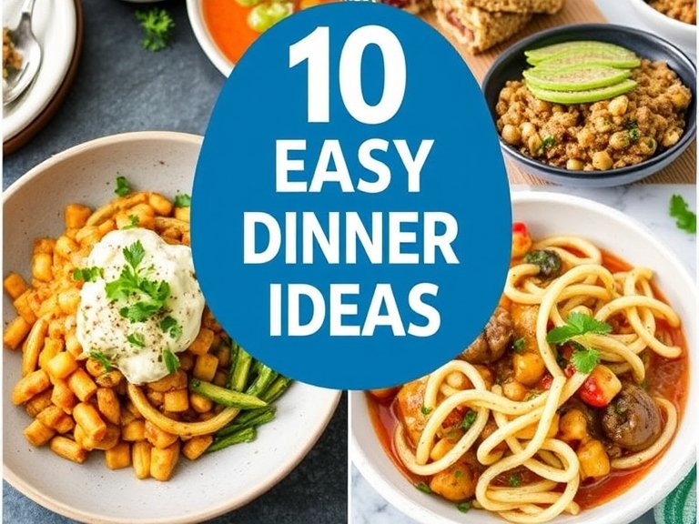 10 easy dinner ideas for quick, healthy, and delicious meals, including one-pot pasta, sheet pan chicken, tacos, stir-fried rice, and more.