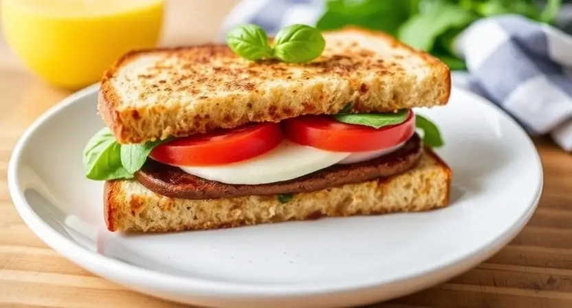 A colorful breakfast spread featuring diverse breakfast sandwiches, including a gourmet smoked salmon bagel with cream cheese, a veggie-packed frittata sandwich, and a sweet almond butter banana toast.