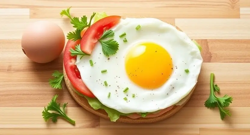 Egg breakfast sandwich with crispy bacon, avocado, and melted cheese on a toasted English muffin.