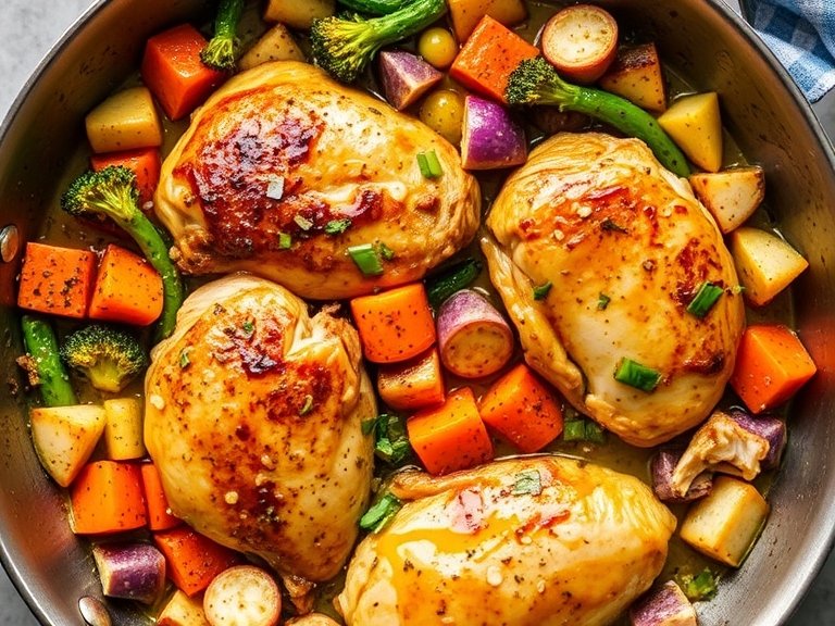 One-Pan Garlic Butter Chicken with Veggies