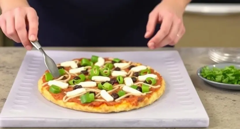 Homemade CPK Tostada Pizza with jalapeños and chipotle ranch drizzle.