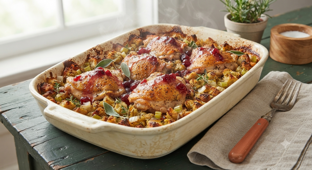 a beautifully baked One-Pan Chicken