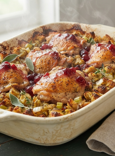a beautifully baked One-Pan Chicken