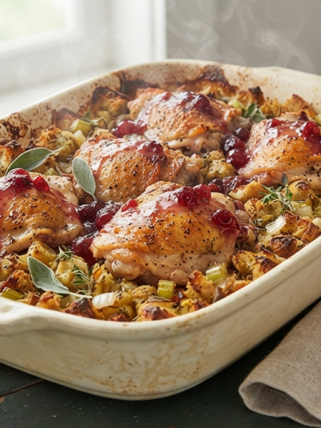 a beautifully baked One-Pan Chicken