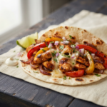 chicken fajita taco with melted cheese